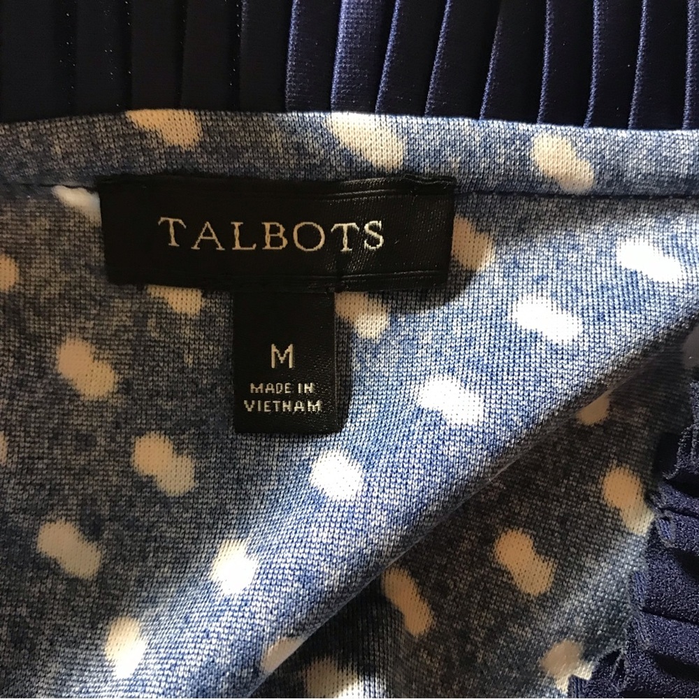 Talbots Blue Ruffle Collar Blouse - Picture 5 of 12